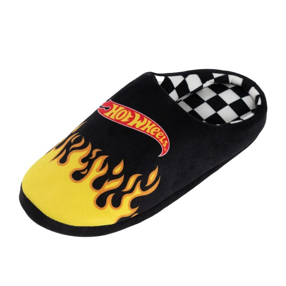 Hot Wheels Mens Logo Mule Slippers / Black/Yellow